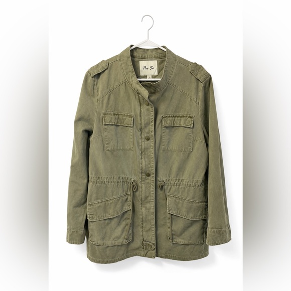 Per Se Jackets & Blazers - Per Se Olive Green Utility Jacket, Size XL